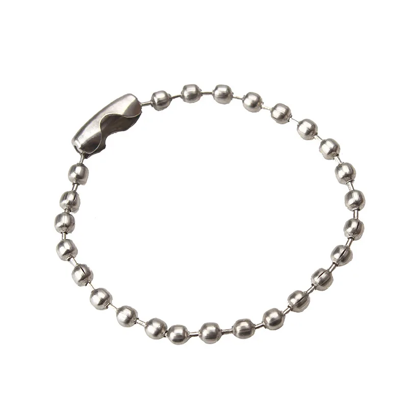 Цепочка для ключей металлическая короткая шариковая цепь длина 10 см диаметр 3