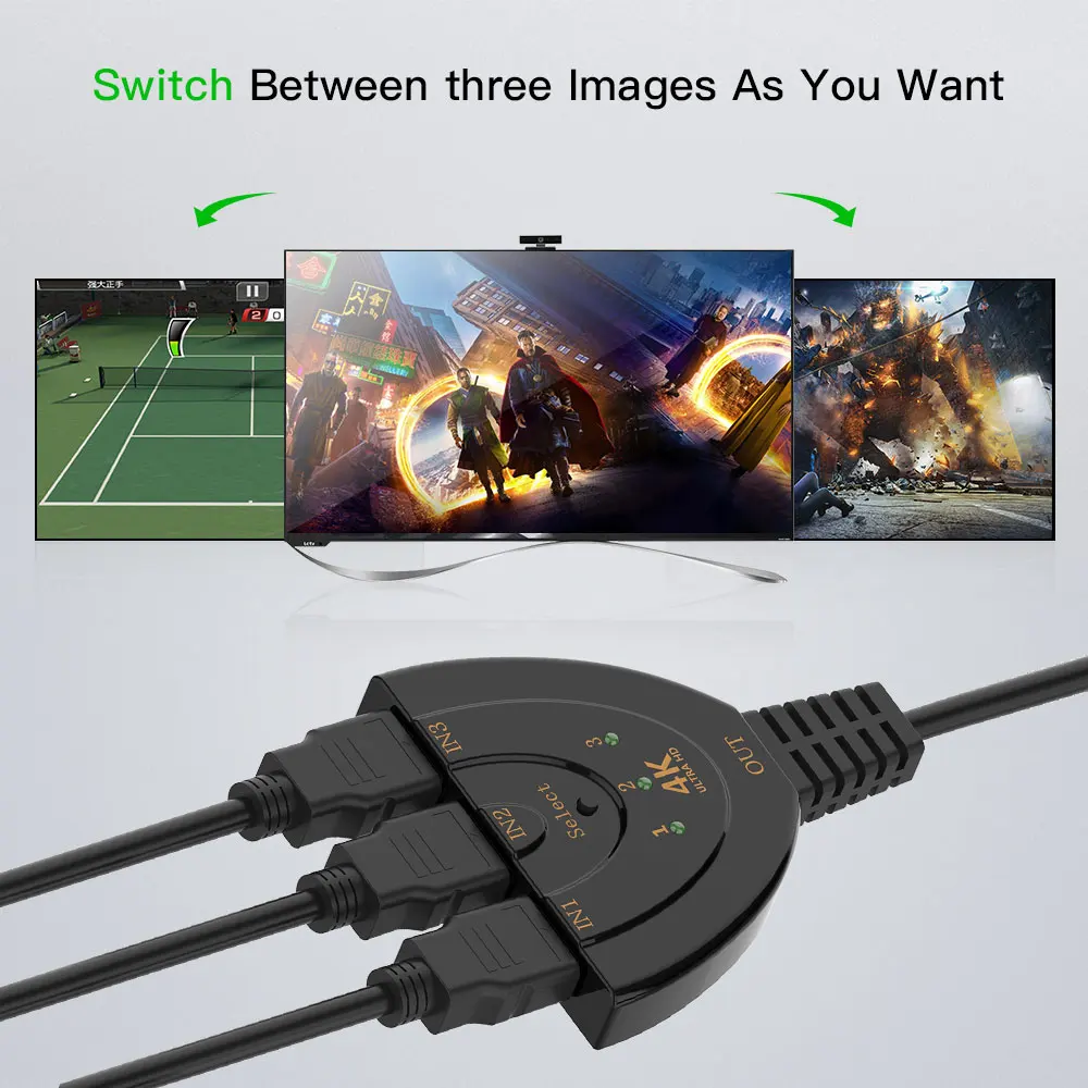 3 порта 4K HDMI сплиттер переключатель 3в1 hdmi адаптер 1080P коммутатор для HDTV DVD Xbox PS3 PS4 ноутбука и ПК