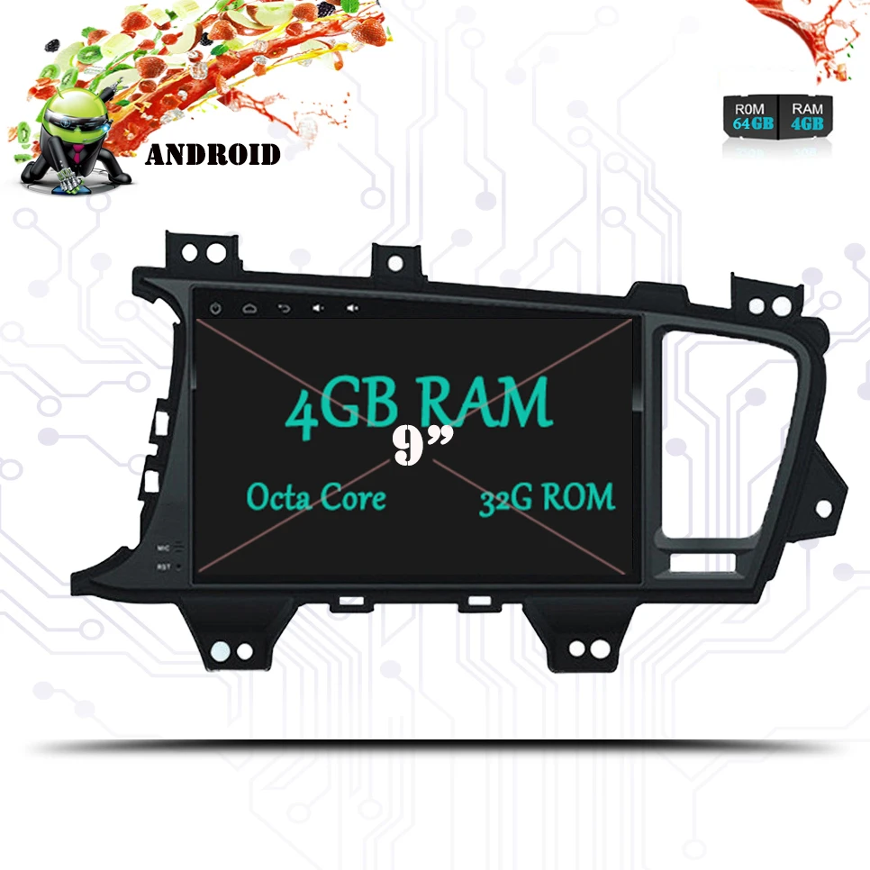 9&quot Android 9.0 2 din Car DVD Player for Kia K5 Optima 2011-2015 gps radio RDS stereo multimedia usb wifi video Tape Recorder |