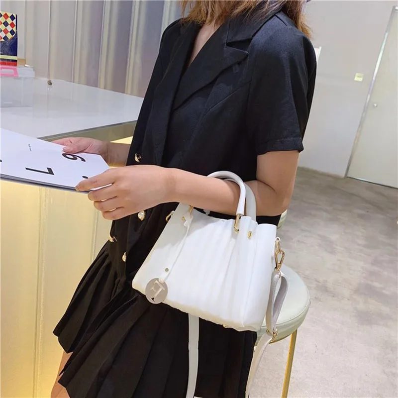 Винтажная плиссированная сумка мессенджер через плечо женская дизайнерская