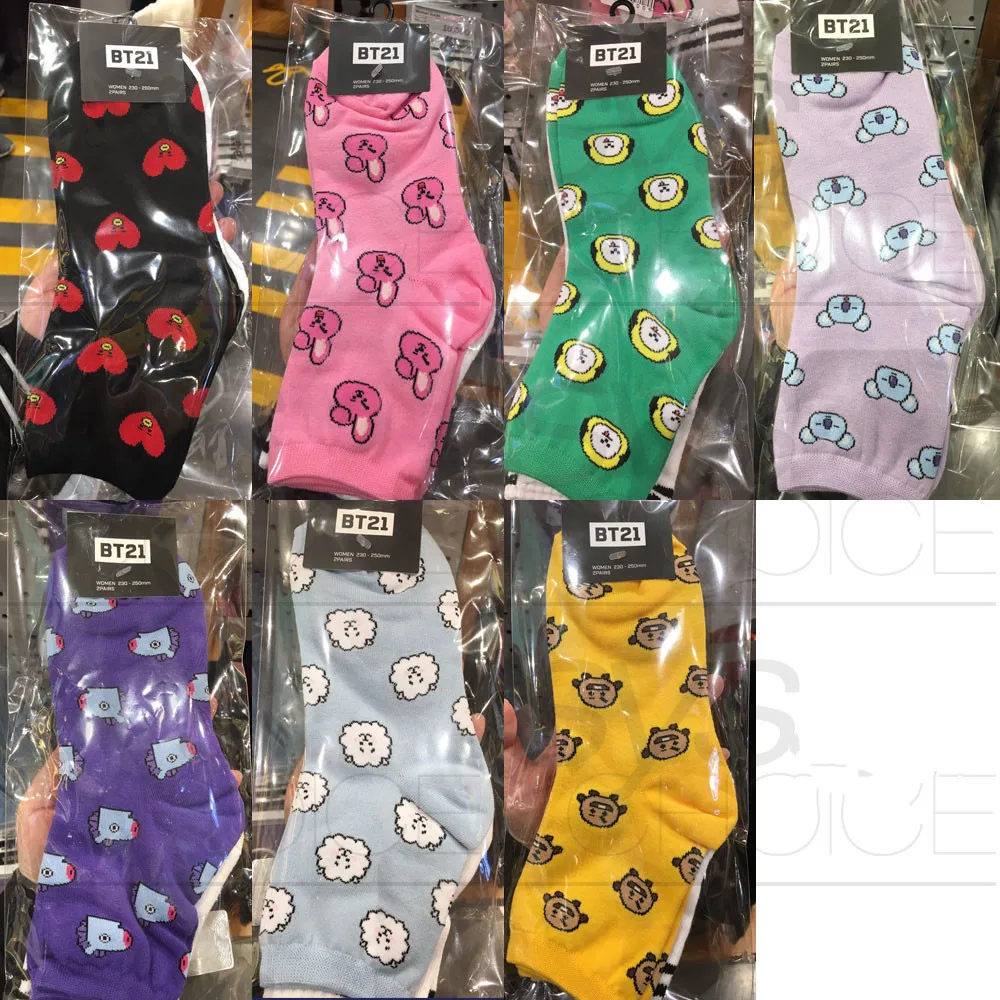 7 шт. новые Kpop BTS Bangtan мальчики BT21 TATA COOKY CHIMMY same милые теплые хлопковые тапочки с