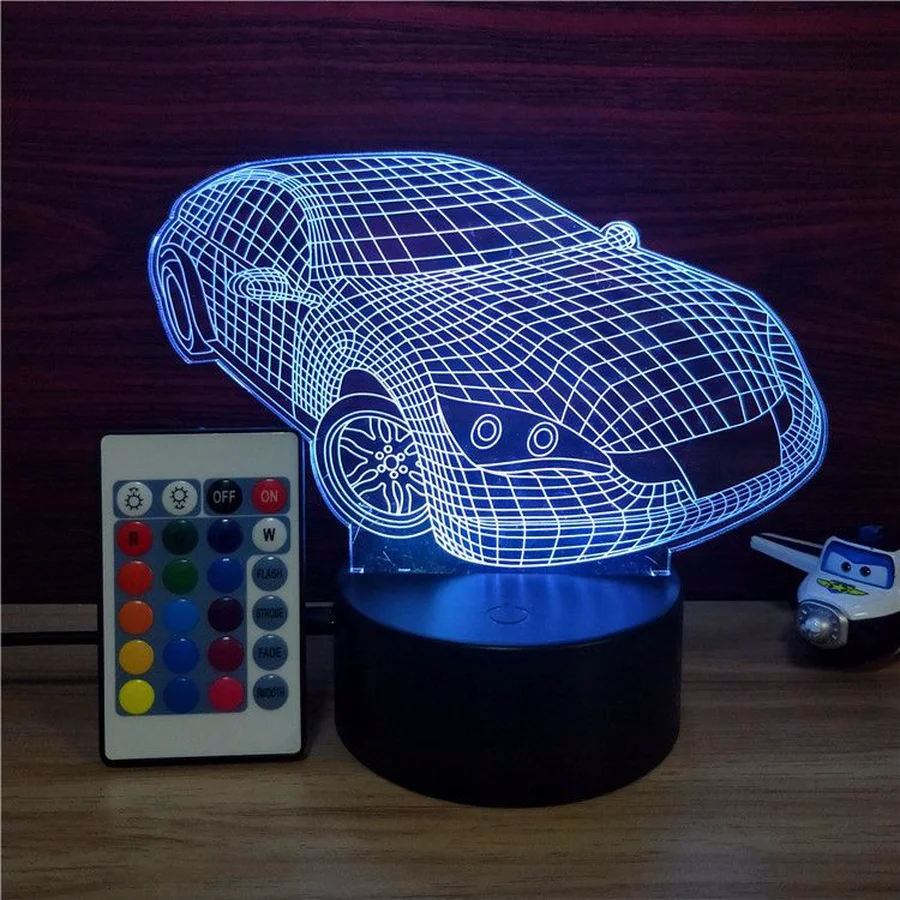 Хит 2019 светодиодный ночник 3D визуальные настольные лампы с 7 меняющимися цветами