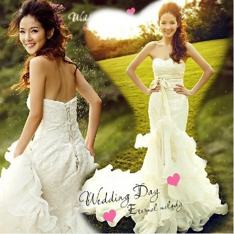 Korean court lace fish tailing princess bride wedding dress evening 2013 NEW/A19-15 | Свадьбы и торжества