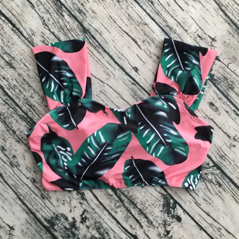 Sexemara Explosion high waist bikini Woman swimsuit Stripe print small fresh split push up swimwear set | Спорт и развлечения