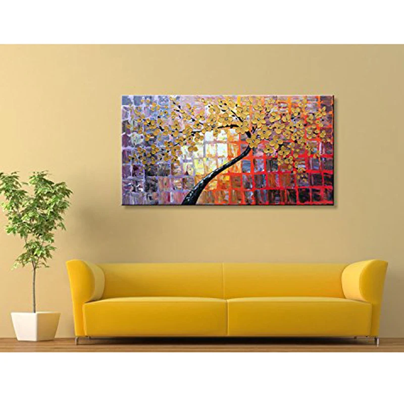 Ручная роспись большая абстрактная картина холст настенная живопись цветы 1 шт.