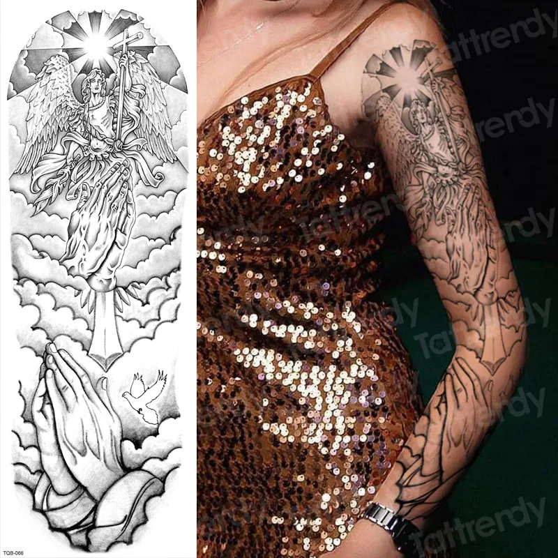 

sexy temporary tattoo men tattoo sticker mens fake tattoo sleeve tatoo waterproof water transfer large tattoos black arm boys
