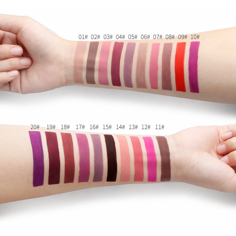 20 Color Liquid Lipstick Pink Purple Red Lip Long-lasting Waterproof Nude Mate Lips Liner Pencil Double-end Matte Lipsticks |
