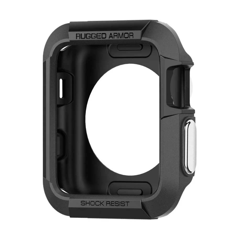 Black 40MM Series 4 Прочный армированный резиновый чехол для Apple Watch 4, 3, 2, 1, 40 мм, 44 мм, защитный термополиуретановый защитный чехол для Iwatch 42 мм - Цвет ремешка: Black 40MM Series 4