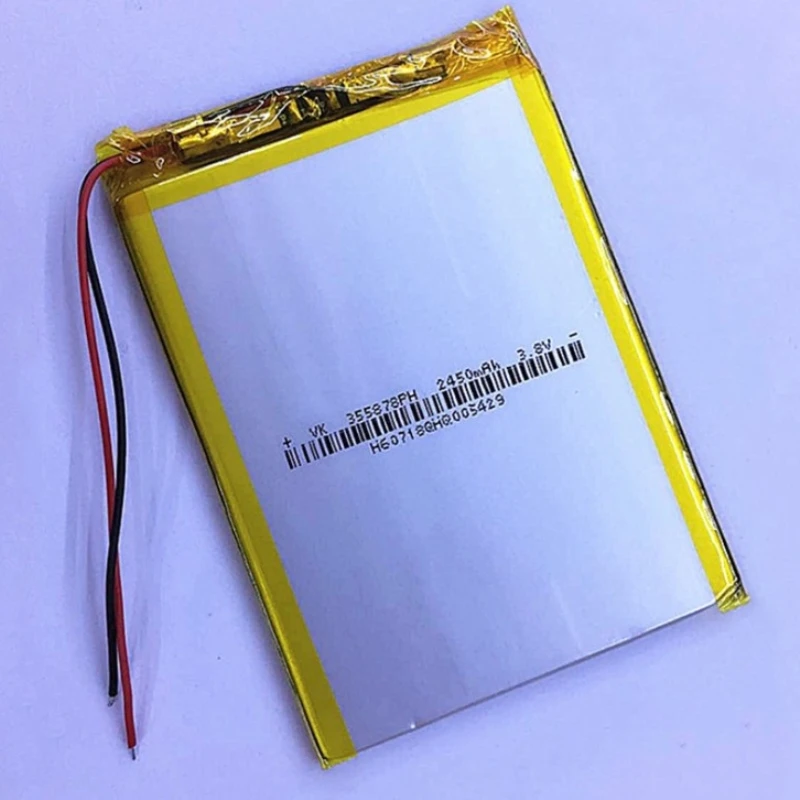 Поли литий полимерный литиевый аккумулятор 2450MAH прибыльность 355878 игра планшет