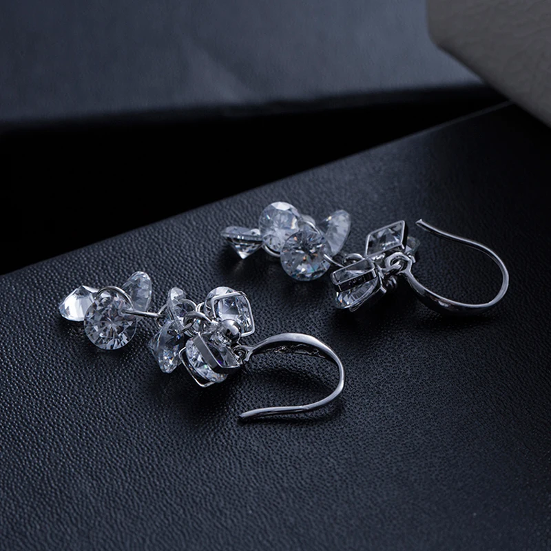 Женские серьги-капельки Manxiuni Разноцветные серьги золотого цвета с кристаллами