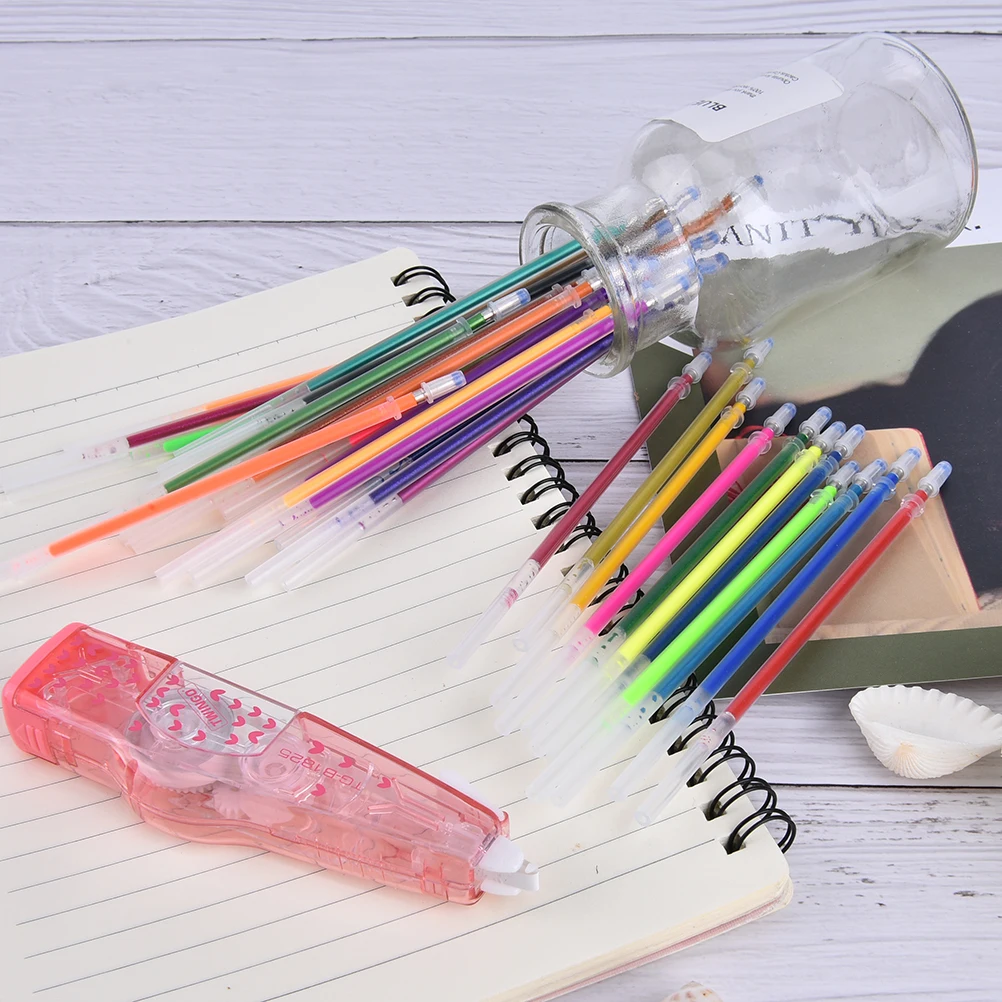 

36Pcs flash gel pen hig hlighter refill color full shinning refills painting pen Refills School student