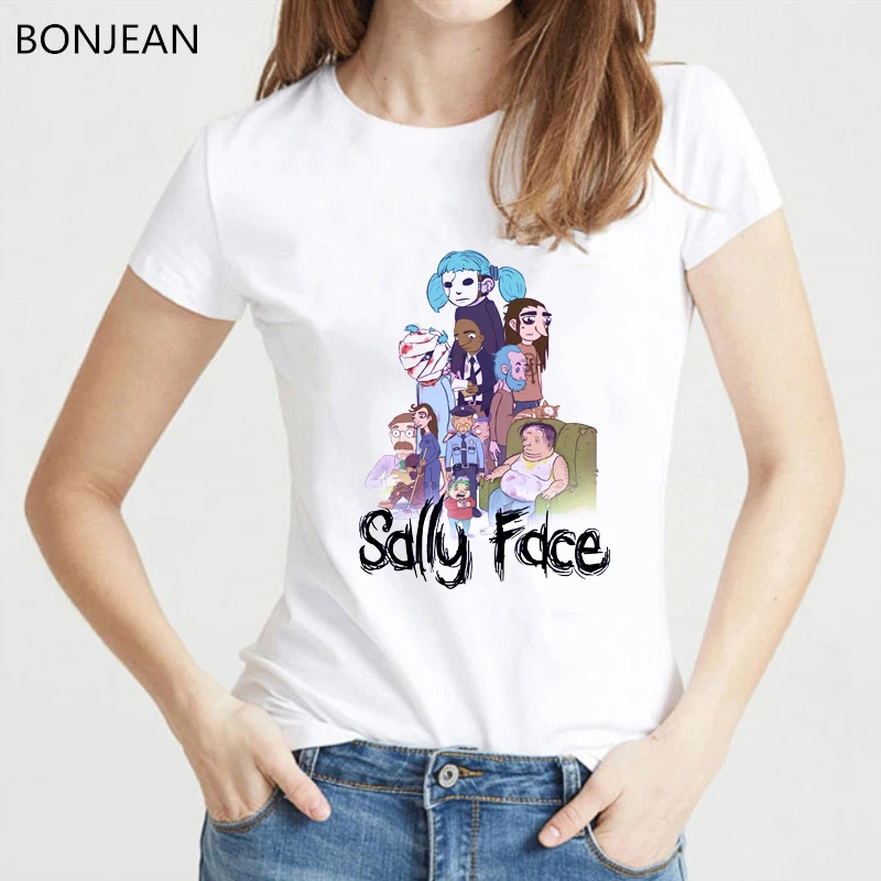 Женская футболка с героями мультфильмов Sally Face camisa femenina harajuku белая забавным