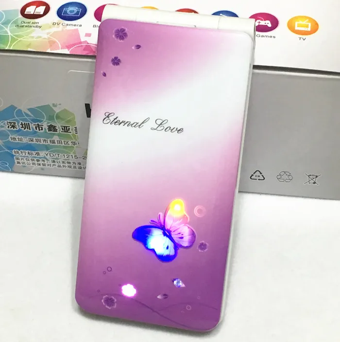 purple F118 флип русская клавиатура сенсорный экран dual sim дешевый мобильный телефон для девочек gsm китайский сотовый телефон раскладушка телефоны - Цвет: purple