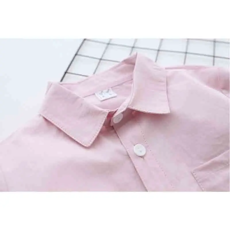 Белая блузка для маленьких мальчиков и девочек школьная блуза с длинными
