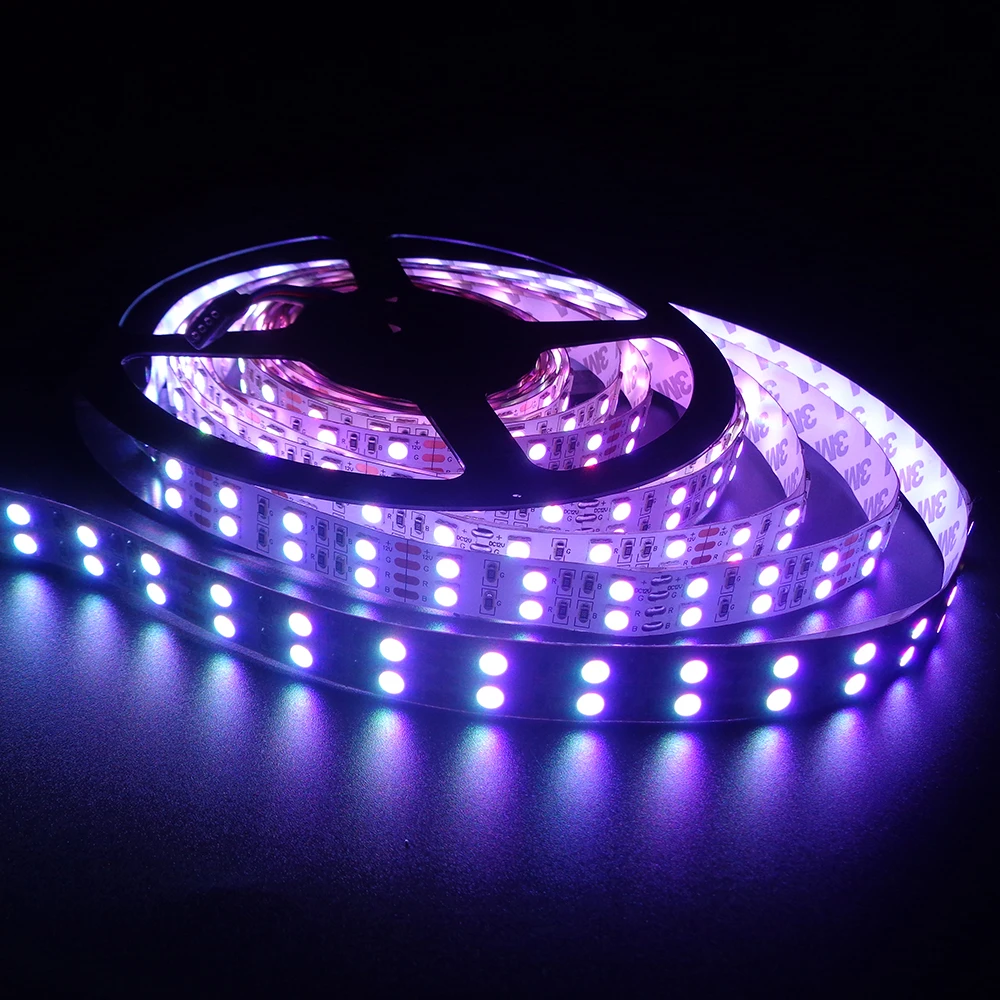 Лента Светодиодная гибкая двухрядная SMD RGB с 44 кнопками 12 в пост. Тока 5 м/лот |
