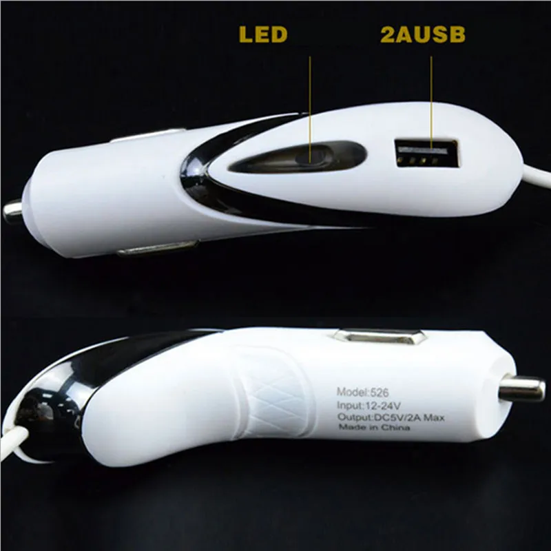 100pcs/lot [4 USB Ports Cable] Car Charger 2A Fast mobile phone charger With Cable For iPhone4 5 6 7 ipad Type C free Fedex IE | Мобильные