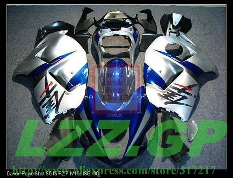 

Injection For SUZUKI Hayabsa GSXR1300 GSX-R1300 GSXR 1300 96 97 98 99 00 01 02 03 04 05 06 07 Silver/Blue Fairing