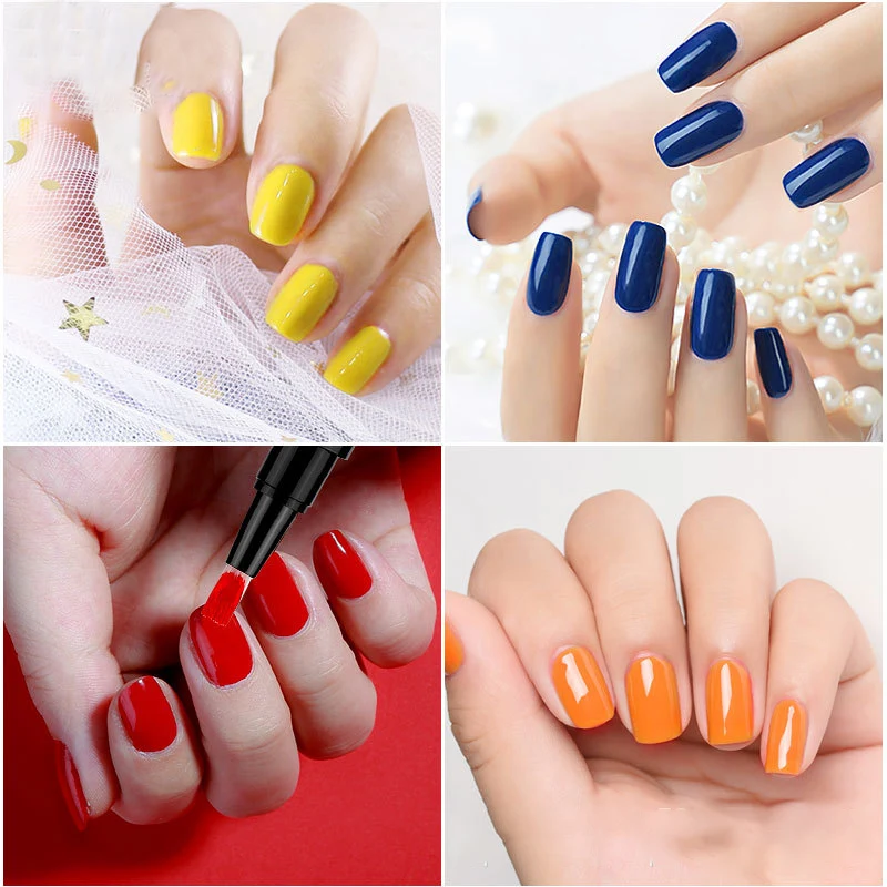 24 Цвета 3-в-1 дизайн ногтей ручка для 3d Nail Art художественного оформления лак нет