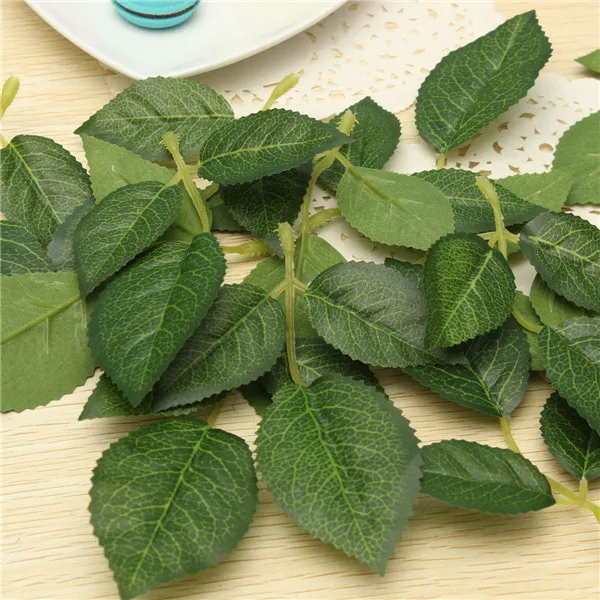 Искусственные шелковые листья розы зеленые для ручной работы сделай сам