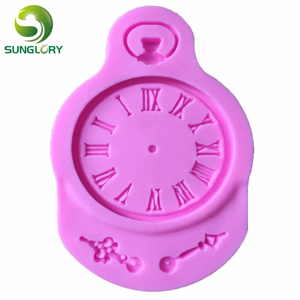 Помадка 3D часы силиконовая форма DIY Кондитерские карманные Формы для кексов