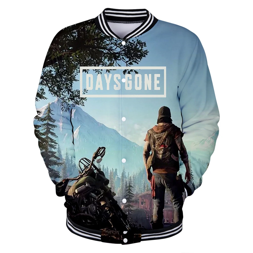 

Zombie game days gone куртка для мужчин пальто размера плюс толстовка для отдыха Студенческая модная уличная одежда 4XL