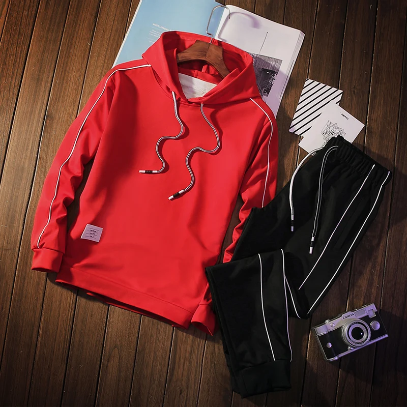 Весенне осенние спортивные костюмы из двух предметов худи + штаны мужские
