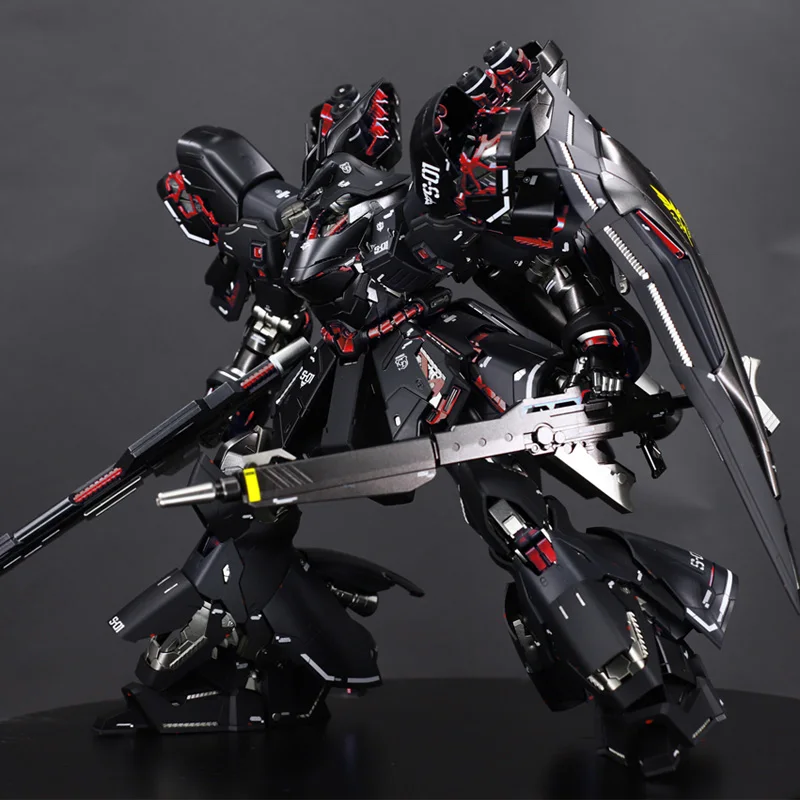Аниме мобильный костюм Bandai MSN-04 матовый черный Sazabi Gundam MG 1/100 Модель робот головоломка детские игрушки собранные фигурки gunpla - Цвет: E