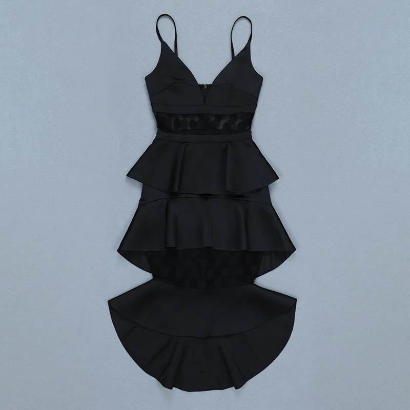 

Black Dress Women Elegant Celebrity Fashion Night Club Party Dresses Summer Spring Strap V-Neck Sexy