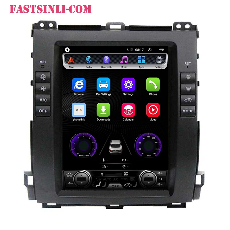 Android автомобильный плеер Tesla стиль мультимедийный плеер для Lexus GX470 Toyota Land Cruiser Prado 120 2002-2009 gps навигация