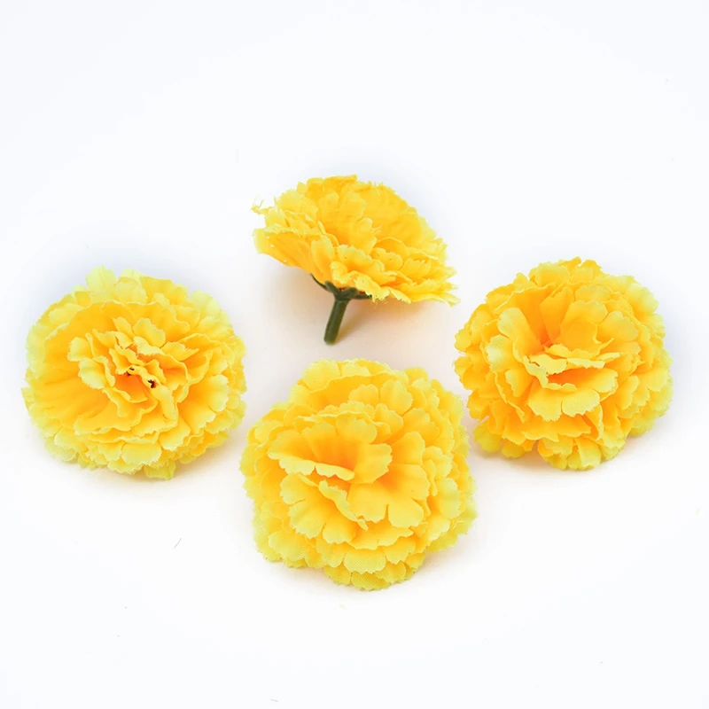 yellow 6 см дешевая шелковая гвоздика, Рождественский Декор для дома, свадьбы, скрапбукинг, искусственные растения, вазы "сделай сам", свадебные аксессуары, распродажа - Цвет: yellow