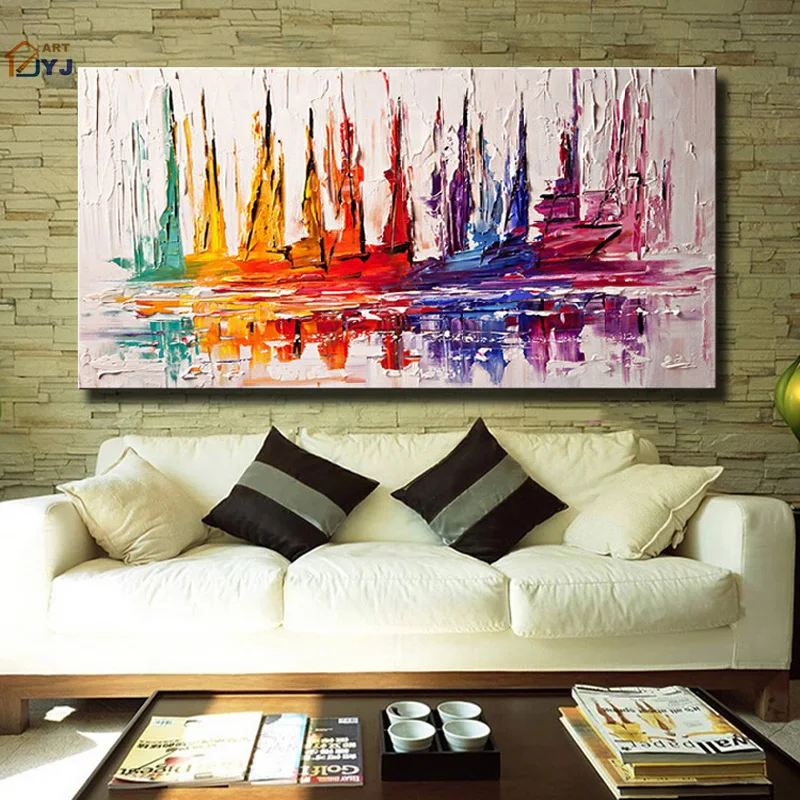 Абстрактная Палитра с ножом ручная роспись маслом холст настенное искусство