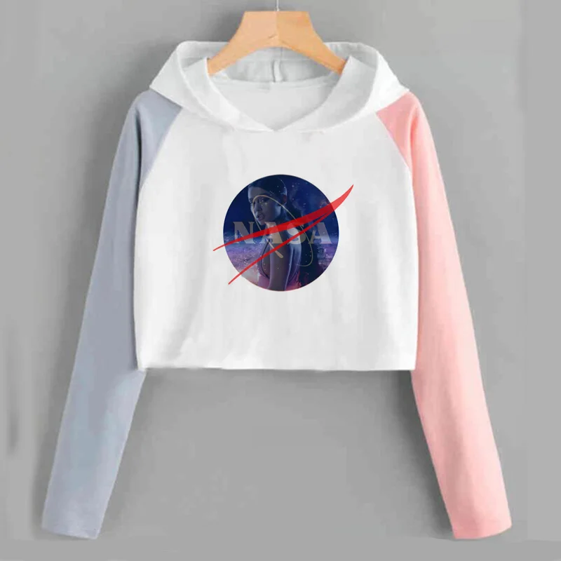 IMMA NEED SPACE Короткая Толстовка Ariana Grande Thank U Next Sweetener Imagine худи укороченный длинный рукав женская повседневная одежда - Цвет: 4