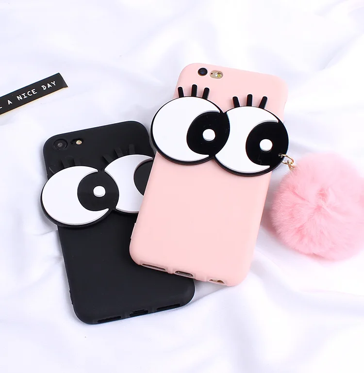 3D Cartoon Big Eyes Cute Hair Ball Case For Motorola Moto G7 Power G6 Plus G5S G5 C Z2 Play Z3 Z4 E4 E5 E6 X4 TPU Cover | Мобильные