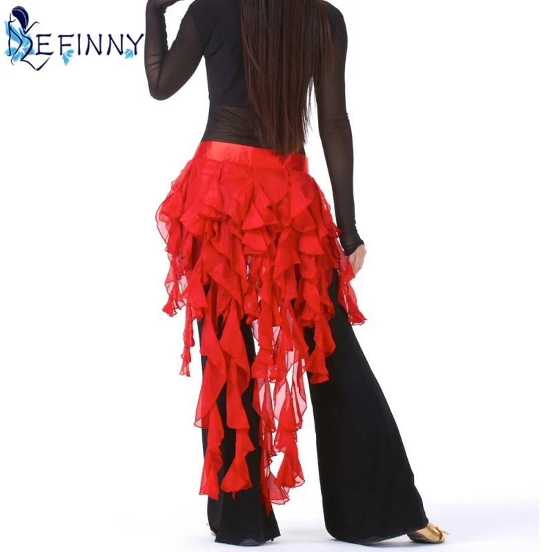 

High Quality Latin Belly Dance Costume Tassel Wrap Belt Chain Skirts Chiffon Hip Scarf Tribal Waves Cool