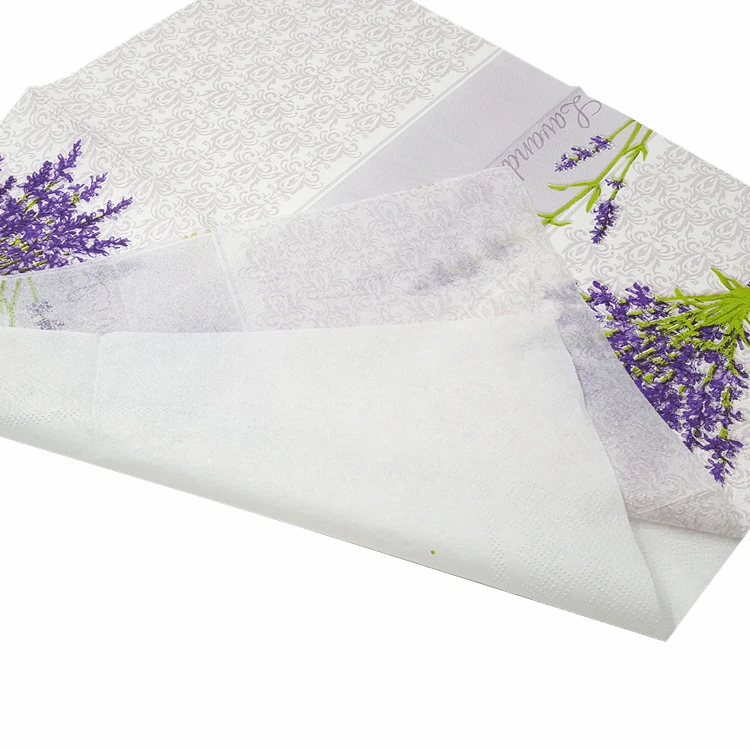 HAKOONA 3 сумки 60 шт фиолетовый букет лаванды цветочный декупаж одноразовые бумажные