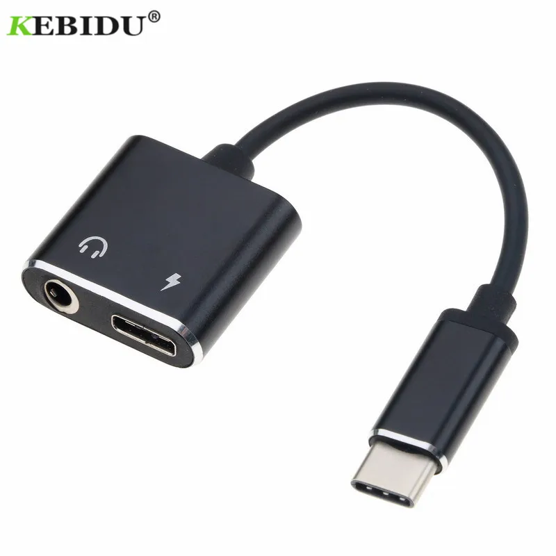 Зарядный кабель Kebidu со штекером AUX Type C на гнездо 3 5 мм и разъемом для