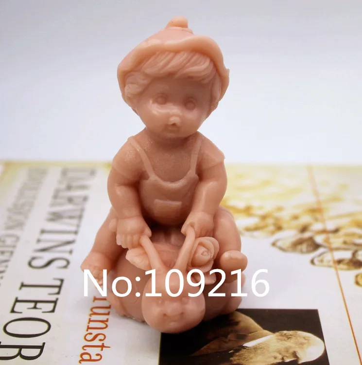 Новый продукт! 1 шт. 3D милая девочка (zx216) Пищевая силиконовая форма для мыла ручной