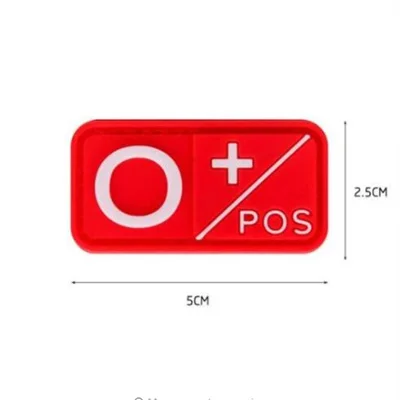 Красные сувениры ПВХ A+ B+ AB+ O+ Положительный A-B-AB-O-отрицательный кровяный Тип Группа патч военный тактический боевой резиновые значки - Цвет: O1
