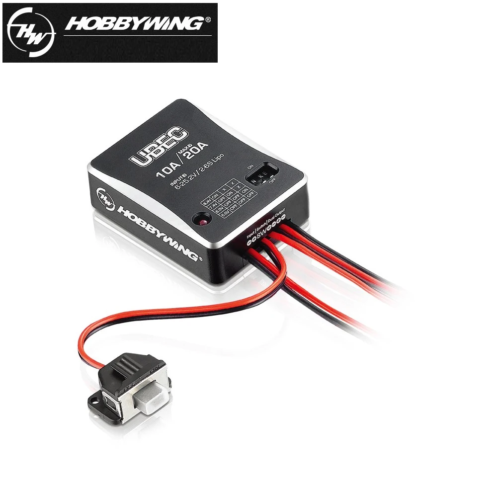 

Hobbywing 10A 2-6S UBEC Module UBEC-10A External Switching Moduel DC-DC Regulator