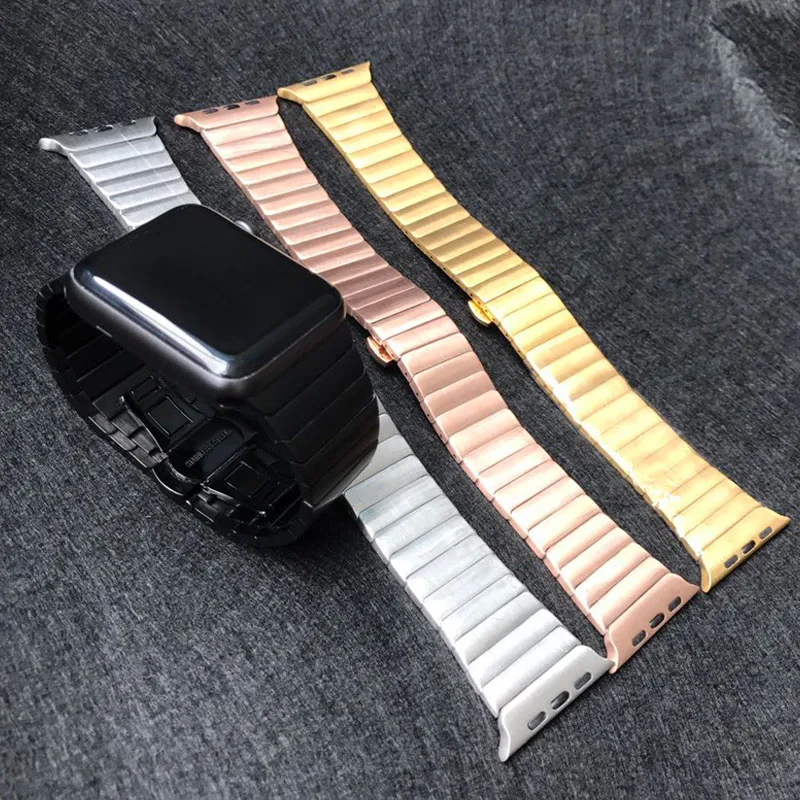 Браслет из нержавеющей стали и роскошный металлический ремешок для apple watch All Series