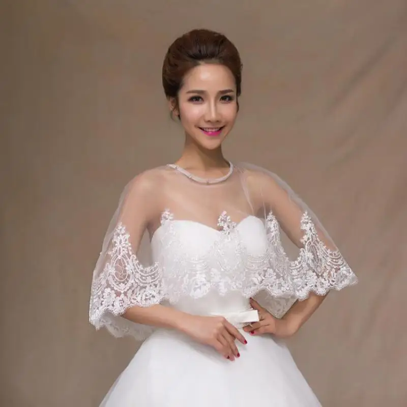 Накидка Casamento летний кружевной свадебный Тюль болеро шали белый/красный