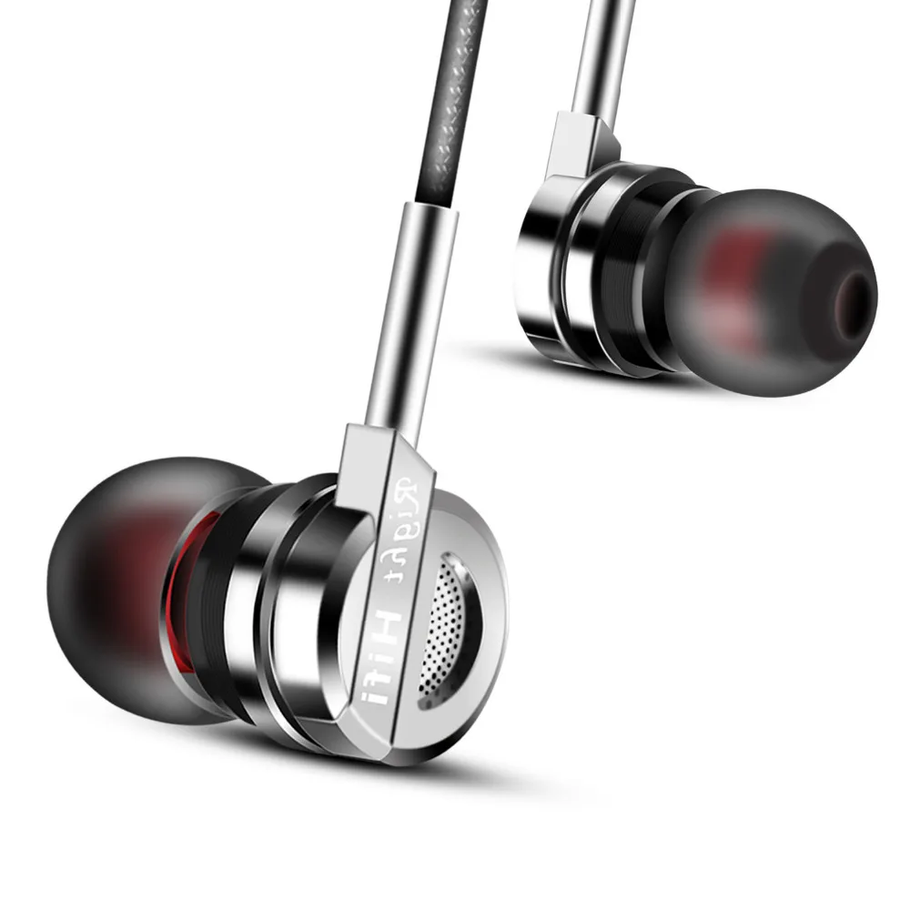 Металлические наушники в ухо с микрофоном свободные руки супер бас стерео