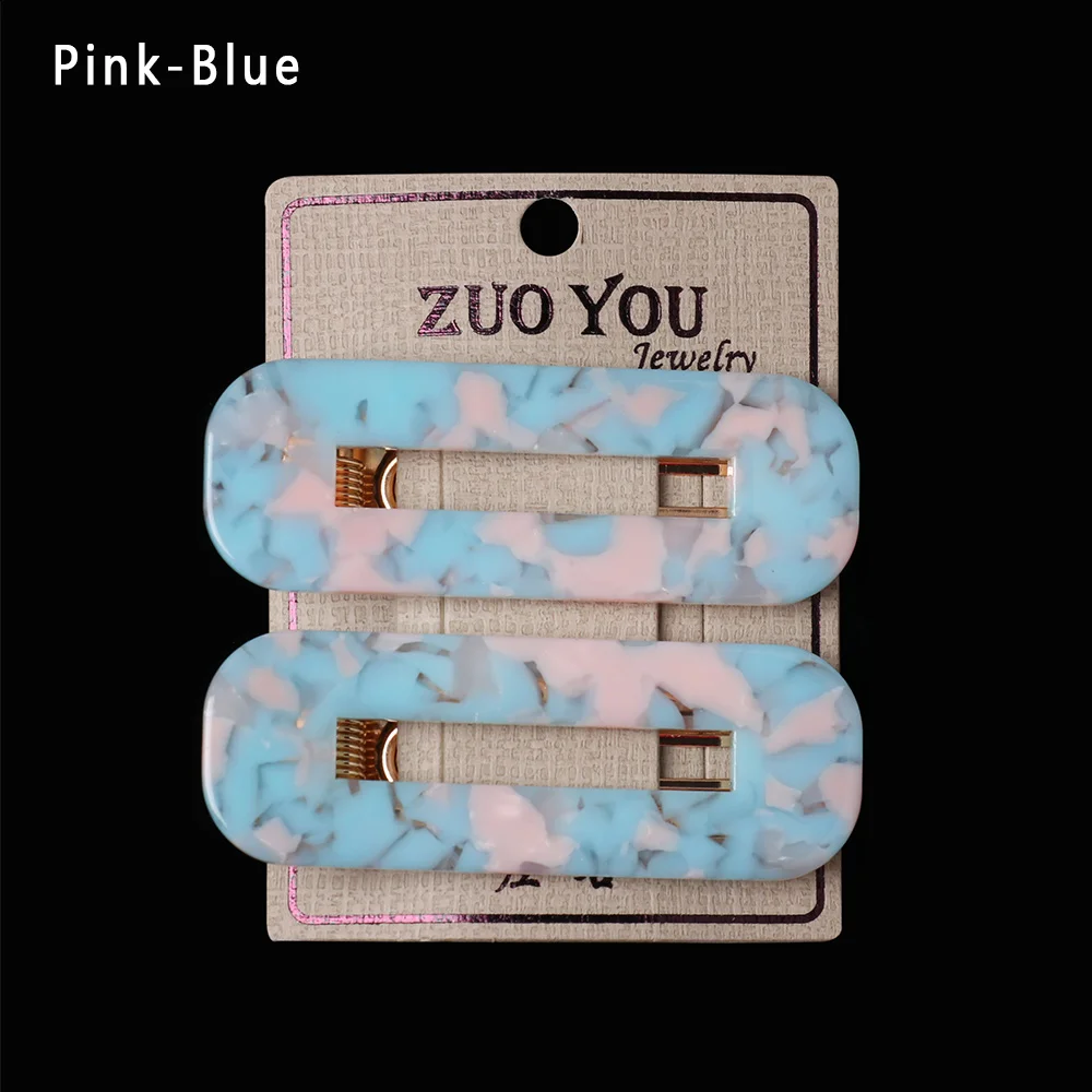 pink and blue 2 шт., Япония, женские уксусная кислота, заколки для волос, Леопардовый принт, заколки для волос, заколки для волос, аксессуары для волос - Цвет: pink and blue