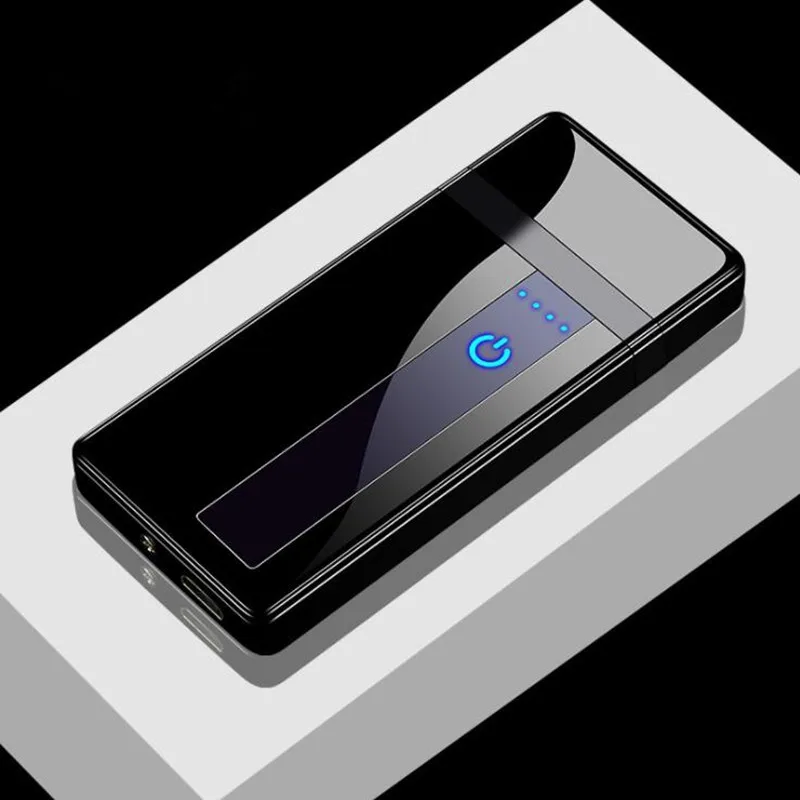 Новая сигарета с зарядкой от USB Электронная зажигалка сенсорный переключатель ветрозащитная Зажигалка перезаряжаемая электрическая зажигалка для курения