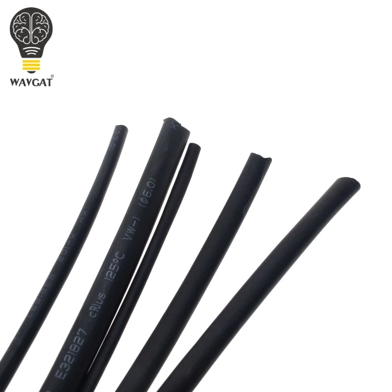 WAVGAT 8 Size 2mm~12mm Heatshrink Heat Shrink Tube Black Insulation Sleeves Wire Wrap Cable Kit | Электронные компоненты и