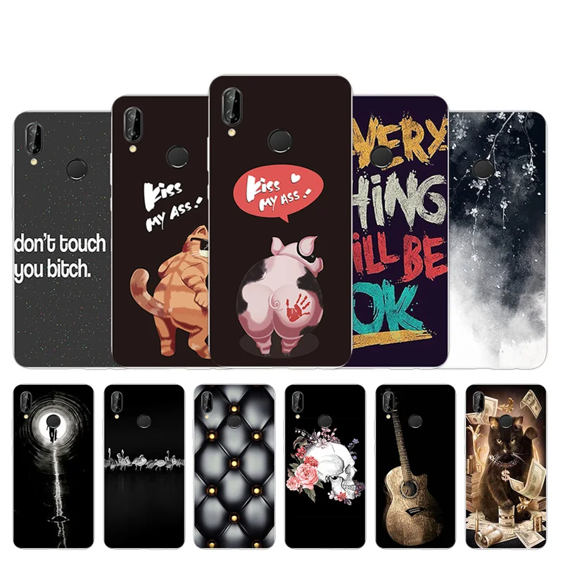 Для Huawei P20 Lite гелевый бампер чехлы для телефонов мягкий силикон Nova 3E Kiss дизайн
