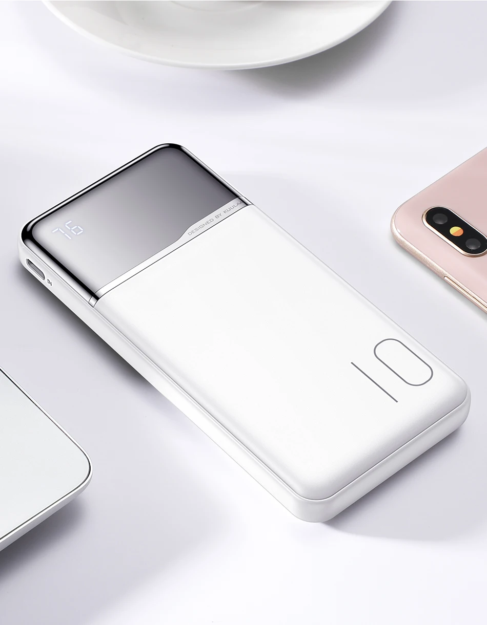 KUULAA Power Bank 10000mAh Портативное зарядное устройство Poverbank 10000 мАч Dual USB сверхтонкое зарядное устройство для Xiaomi Mi 9 8 iPhone