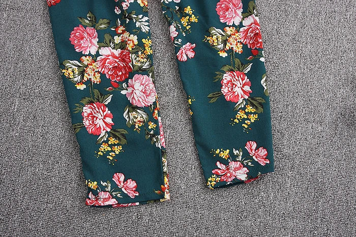 ALPHALMODA летний женский короткий топ с цветочным рисунком+ штаны, комплект из 2 предметов, повседневный топ на бретельках с принтом для праздников+ брюки с подкладкой, комплект из 2 предметов s