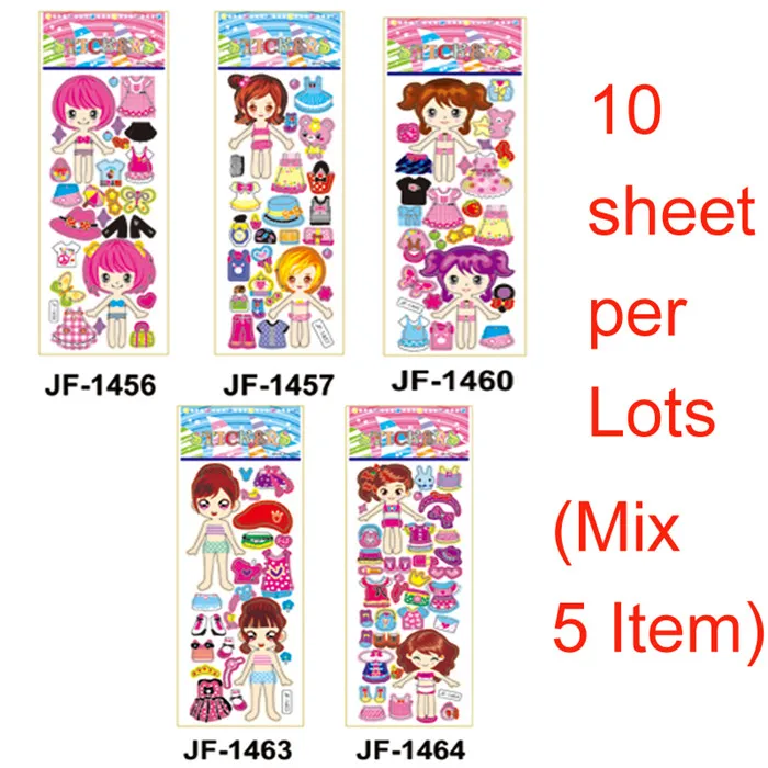 10pcs DIY Girls SAILEROAD девушки одеваются дети DIY стикерные игрушки детские украшения DIY дневник в стиле Скрапбукинг стикер s детские хлопья канцелярские принадлежности - Цвет: 10pcs DIY Girls