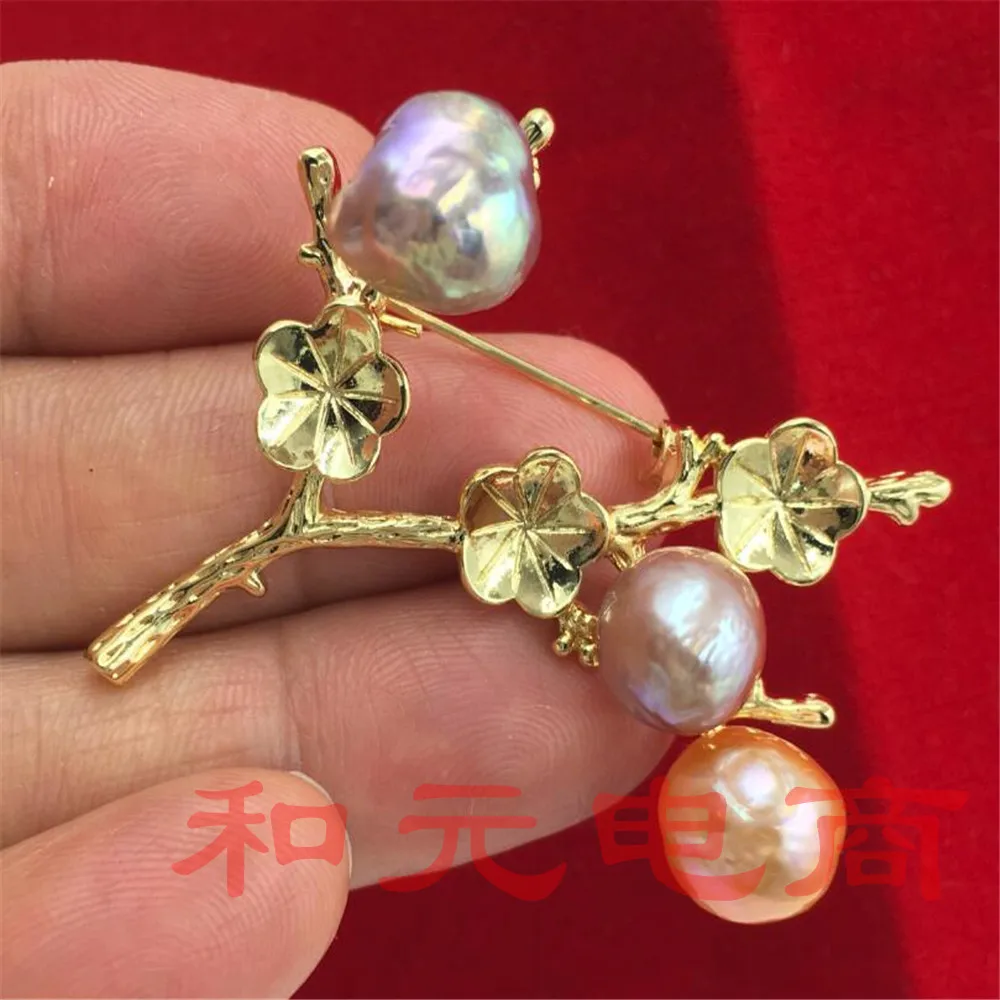 Женская Брошь с жемчугом в стиле барокко осенняя Классическая натуральной